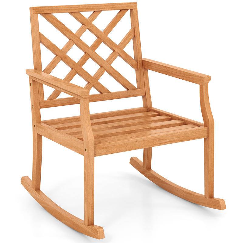 Outdoor Furniture Teak Wood - Teak Wood Rocking Chair 36 Inch,