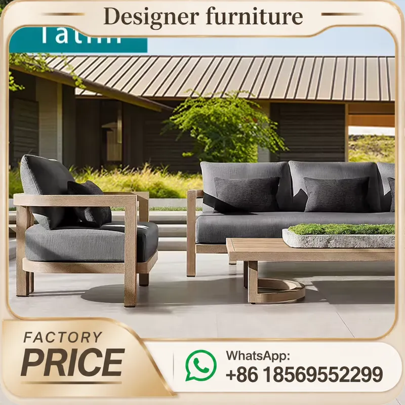 Outdoor Furniture Teak Wood - Teak Wood Sofa Set Waterproof Outdoor