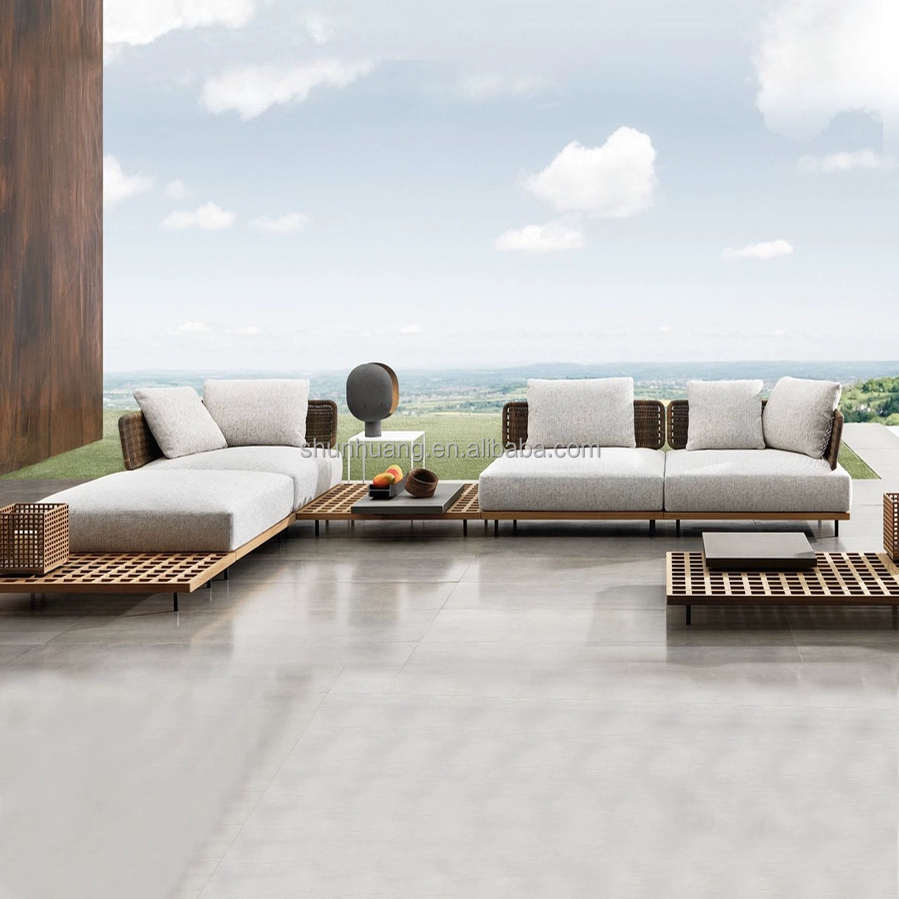Outdoor Furniture Teak Wood - Modern Garden Sofa Set Outdoor Furniture