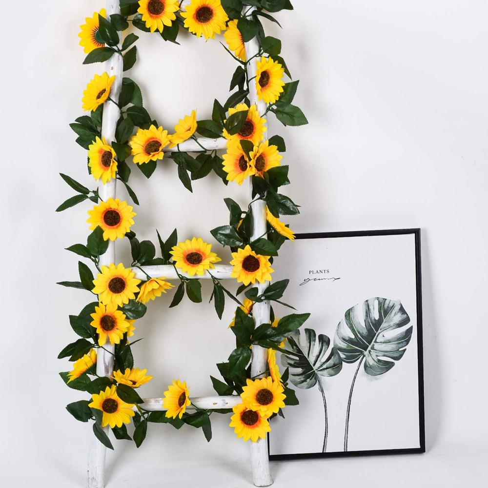 Outdoor Furniture Cafe - 1/3PCS Artificial Flowers Sunflowers Vine Hanging