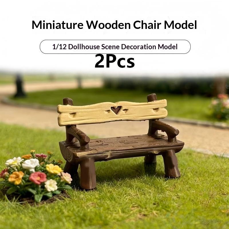 Outdoor Furniture Material - 2Pcs 1/12 Miniature Bench Dollhouse Furniture