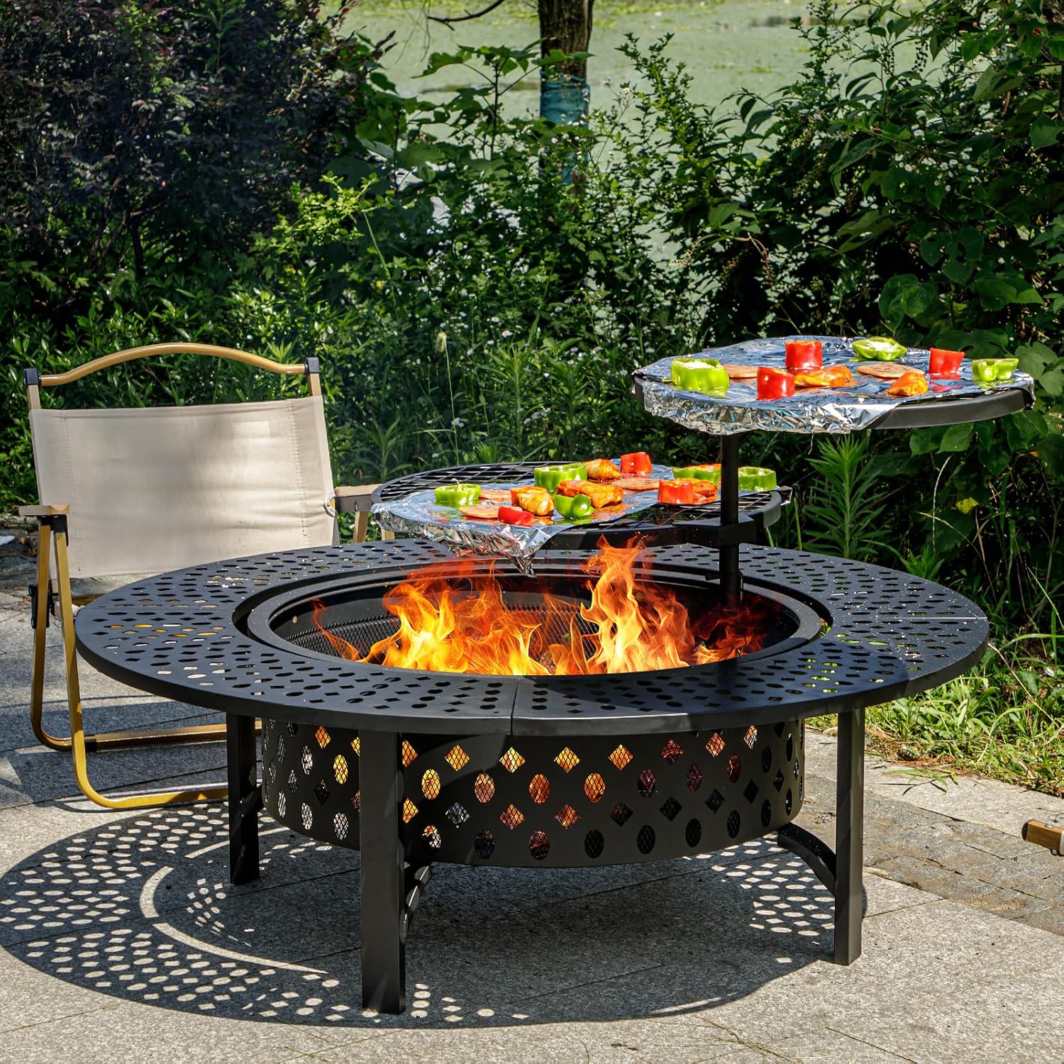 Extra Large Wood Burning Fire  - Outdoor Furniture Fire Pit 评论和价格