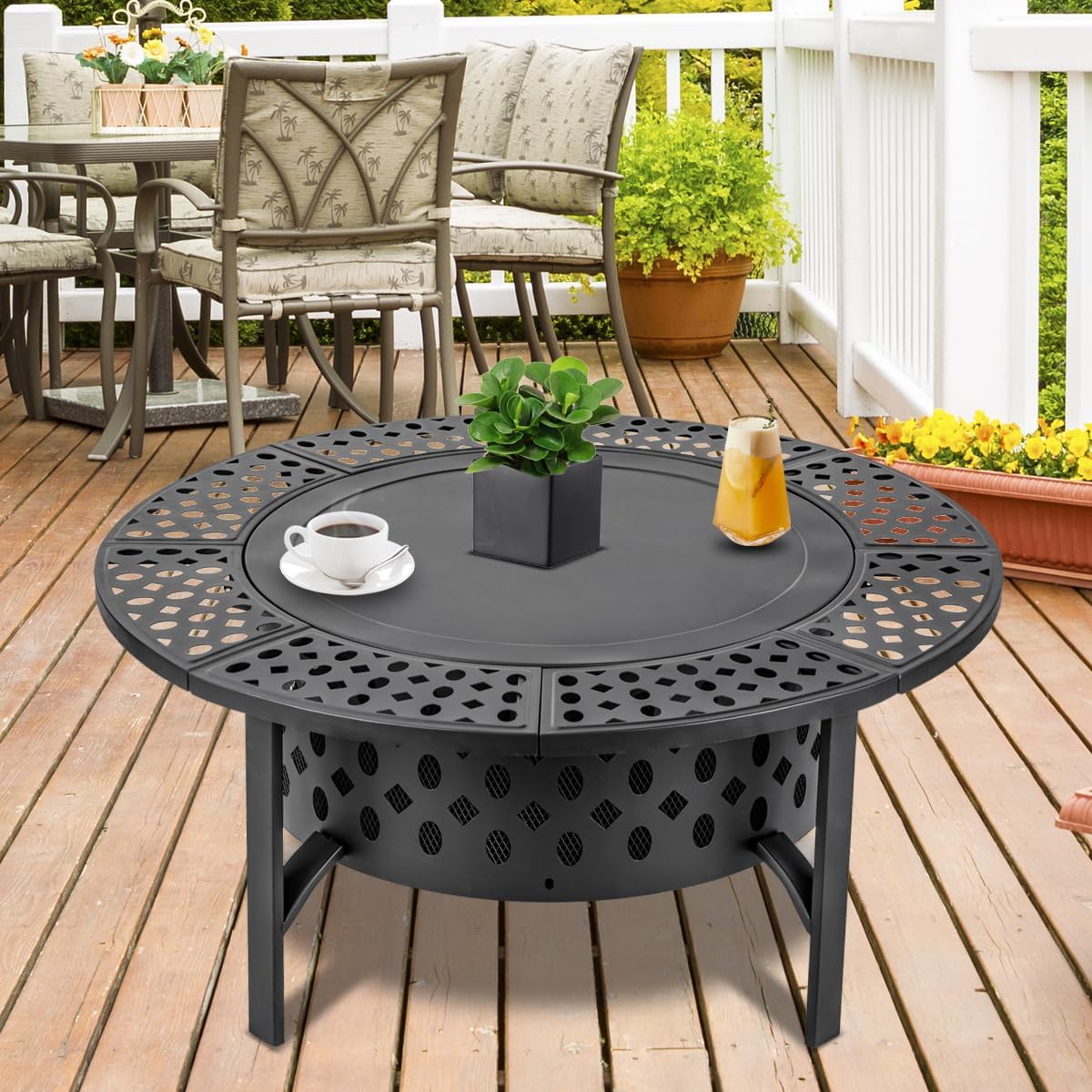 Extra Large Wood Burning Fire  - Outdoor Furniture Fire Pit 评论和价格