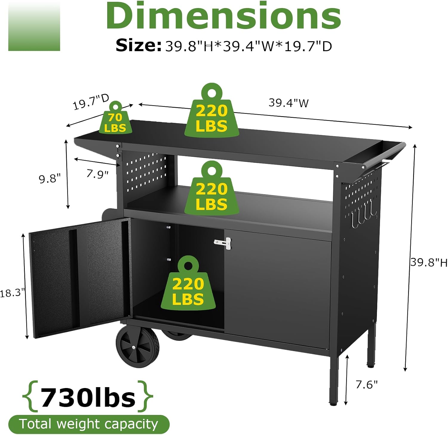 Outdoor Grill Cart Table With  - Outdoor Furniture Usa 评论和价格