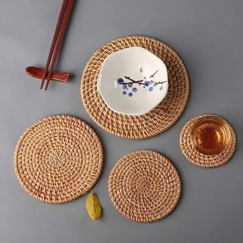 Handmade Round Rattan Coasters - Outdoor Furniture Cafe 评论和价格