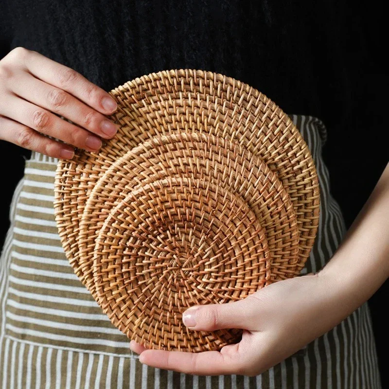 Handmade Round Rattan Coasters - Outdoor Furniture Cafe 评论和价格