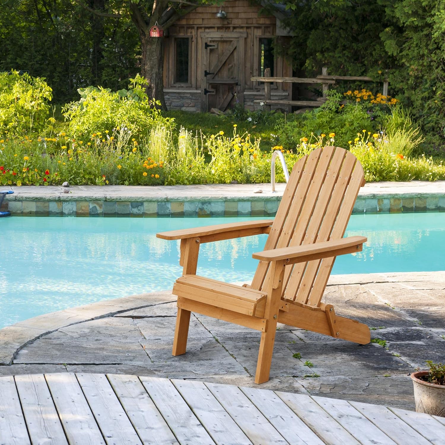 Folding Adirondack Chair Set o - Outdoor Furniture Fire Pit 评论和价格