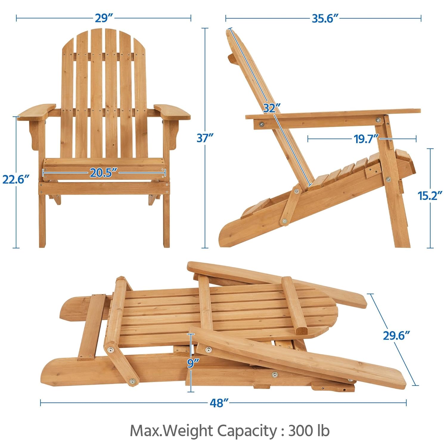 Folding Adirondack Chair Set o - Outdoor Furniture Fire Pit 评论和价格