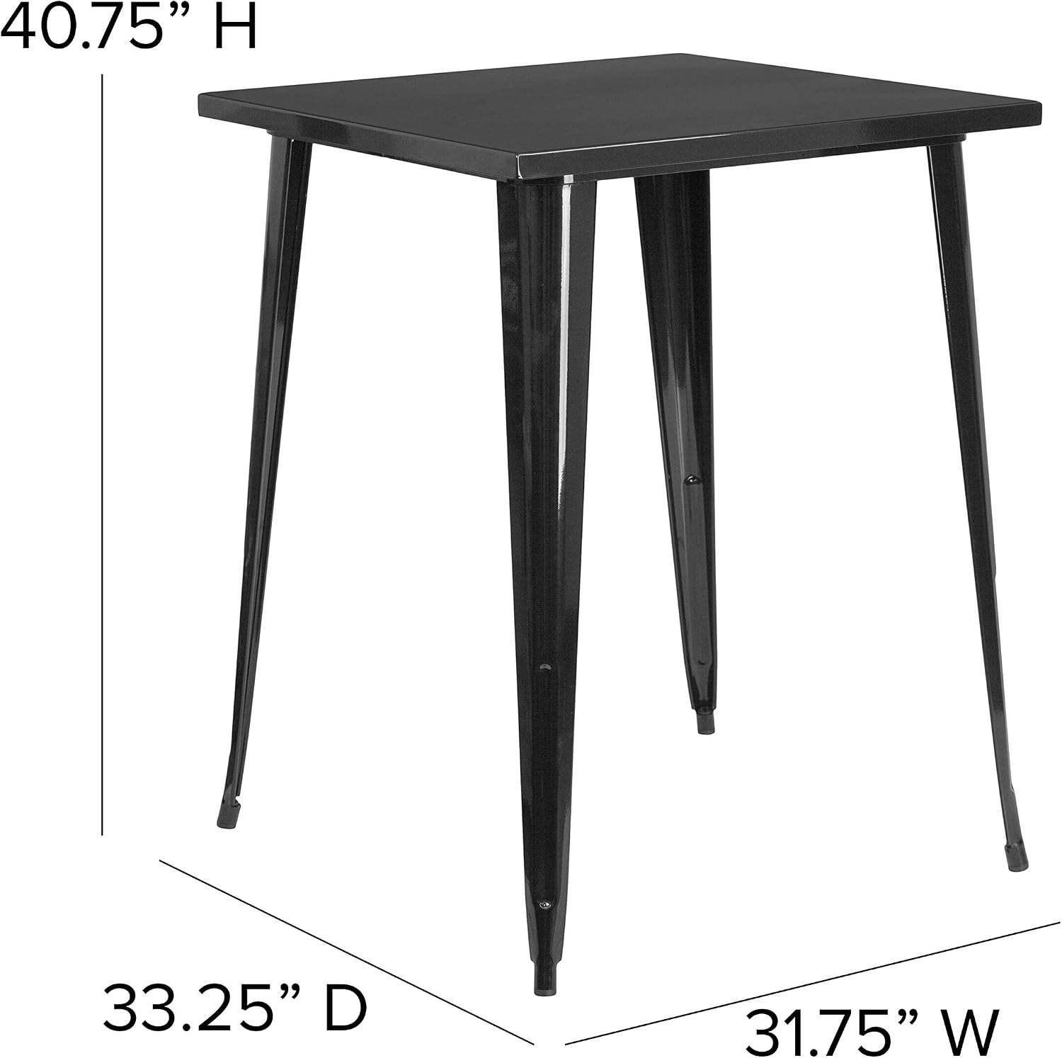 Commercial Grade Square Black  - Outdoor Furniture Cafe 评论和价格