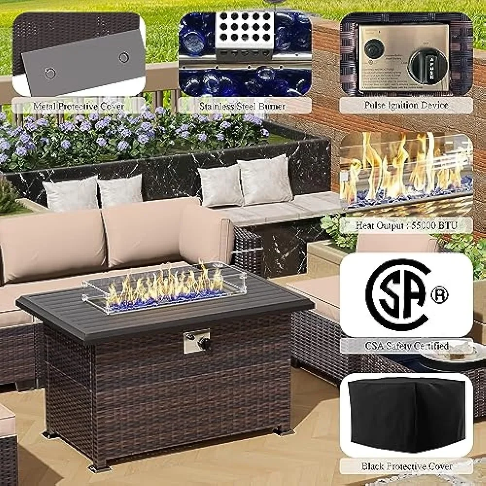 -Patio Furniture Set With Prop - Outdoor Furniture Fire Pit 评论和价格