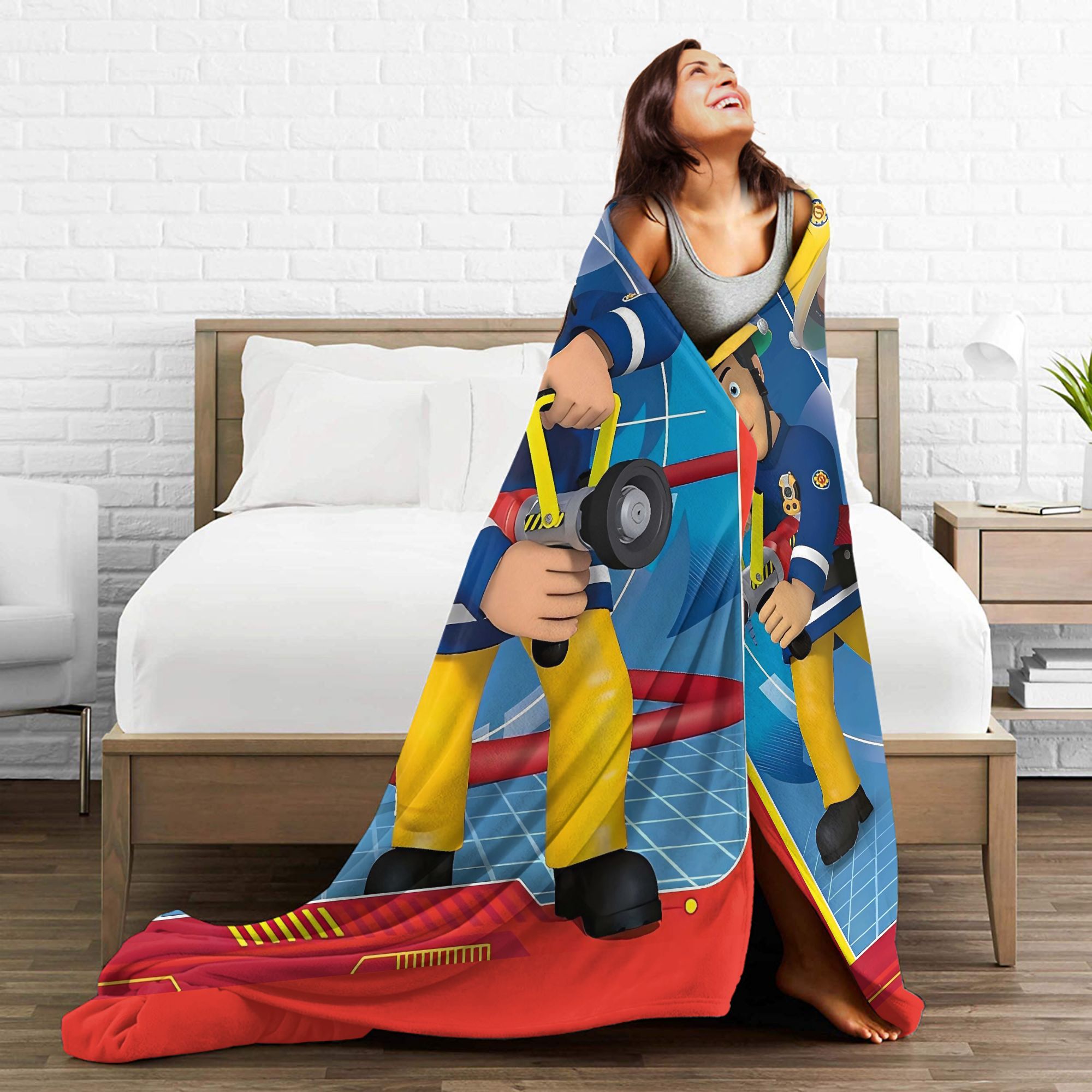 Firemans Sams Flannel Blanket  - Outdoor Furniture Plans 评论和价格