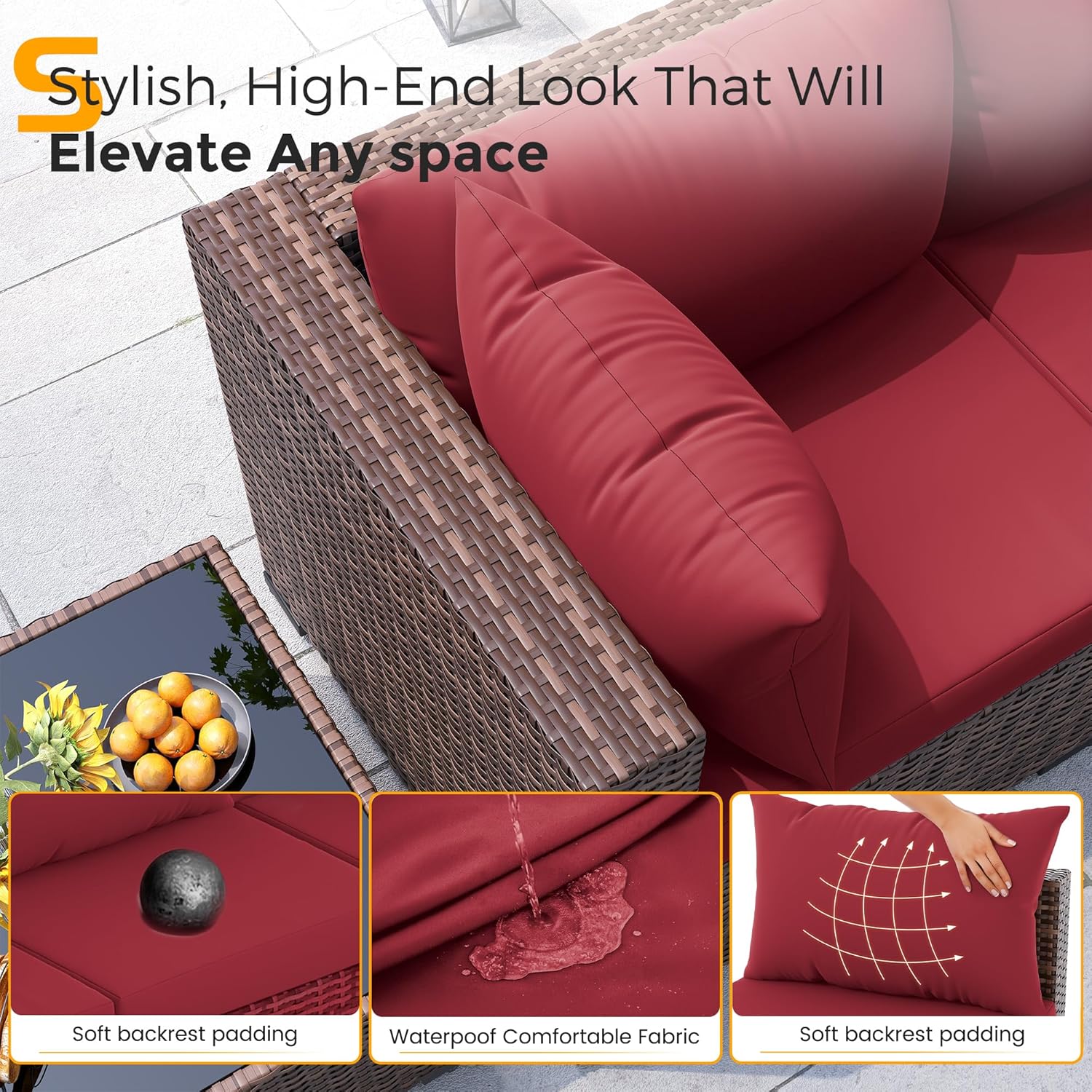 8pc All-Weather Wicker Section - Outdoor Furniture Fire Pit 评论和价格
