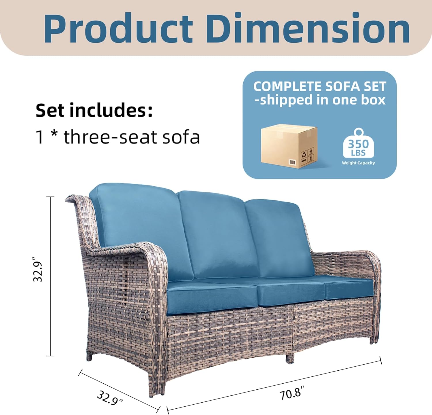 Three-Seater Outdoor Sofa Wick - Outdoor Furniture Material 评论和价格