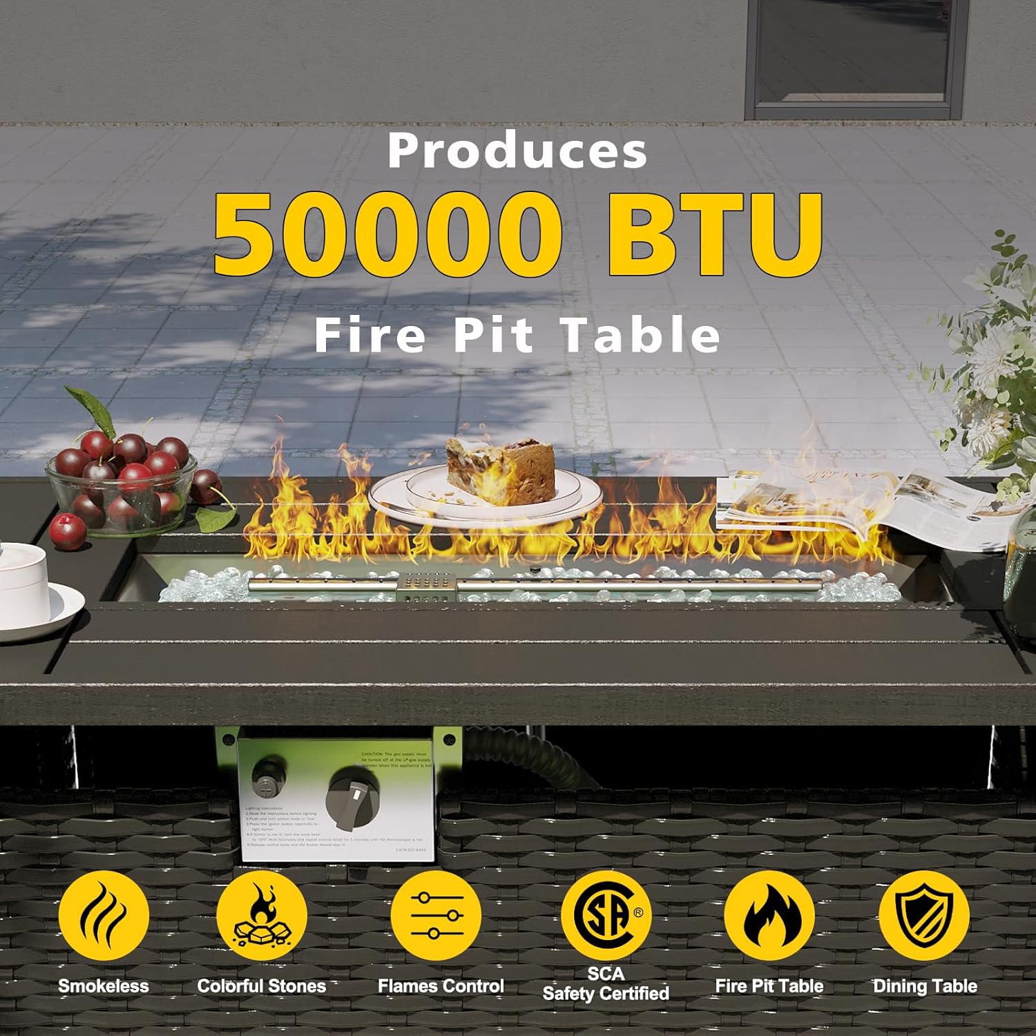 Patio Furniture Set with Fire  - Outdoor Furniture Fire Pit 评论和价格