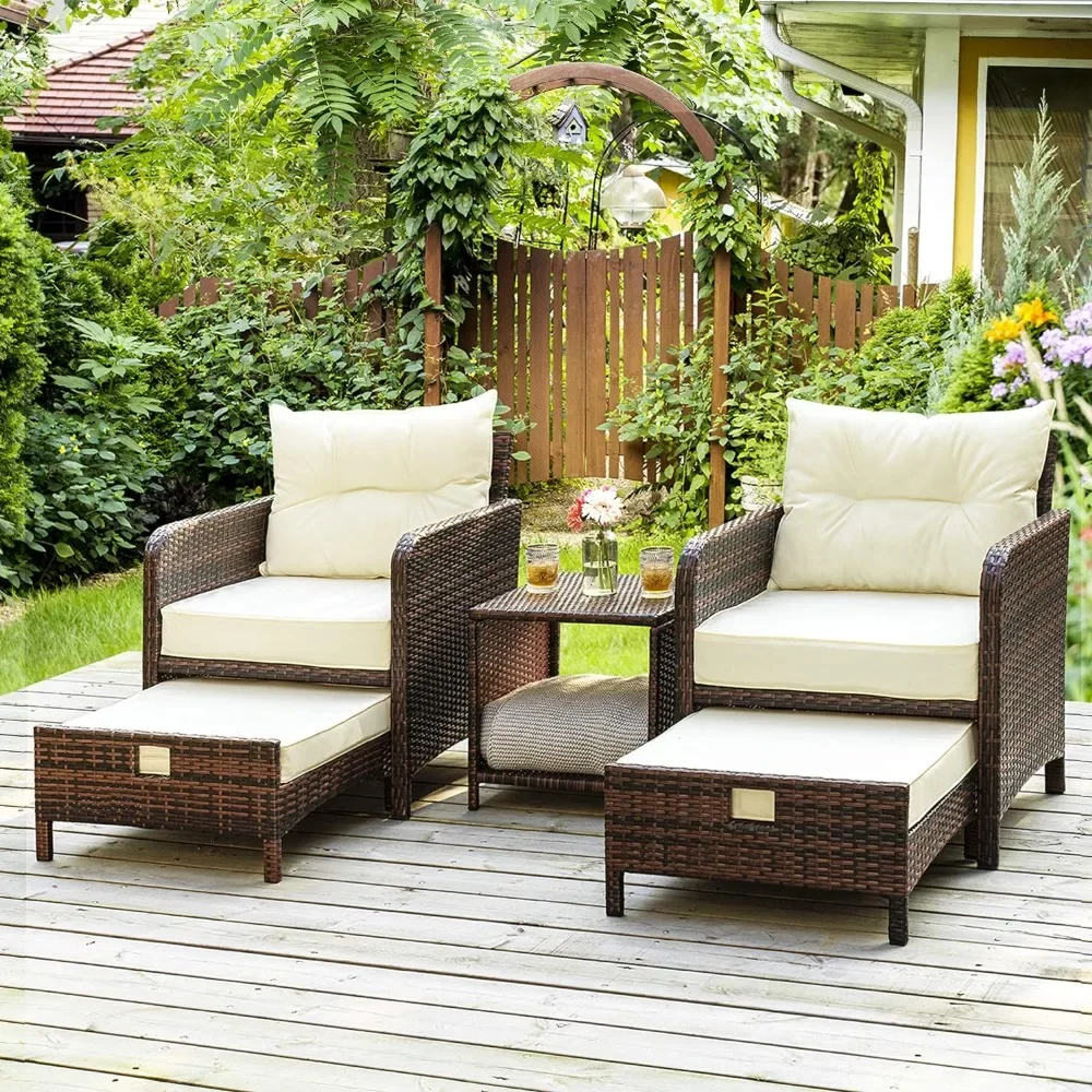 #For 5 Pieces Wicker Patio Fur - Outdoor Furniture Material 评论和价格