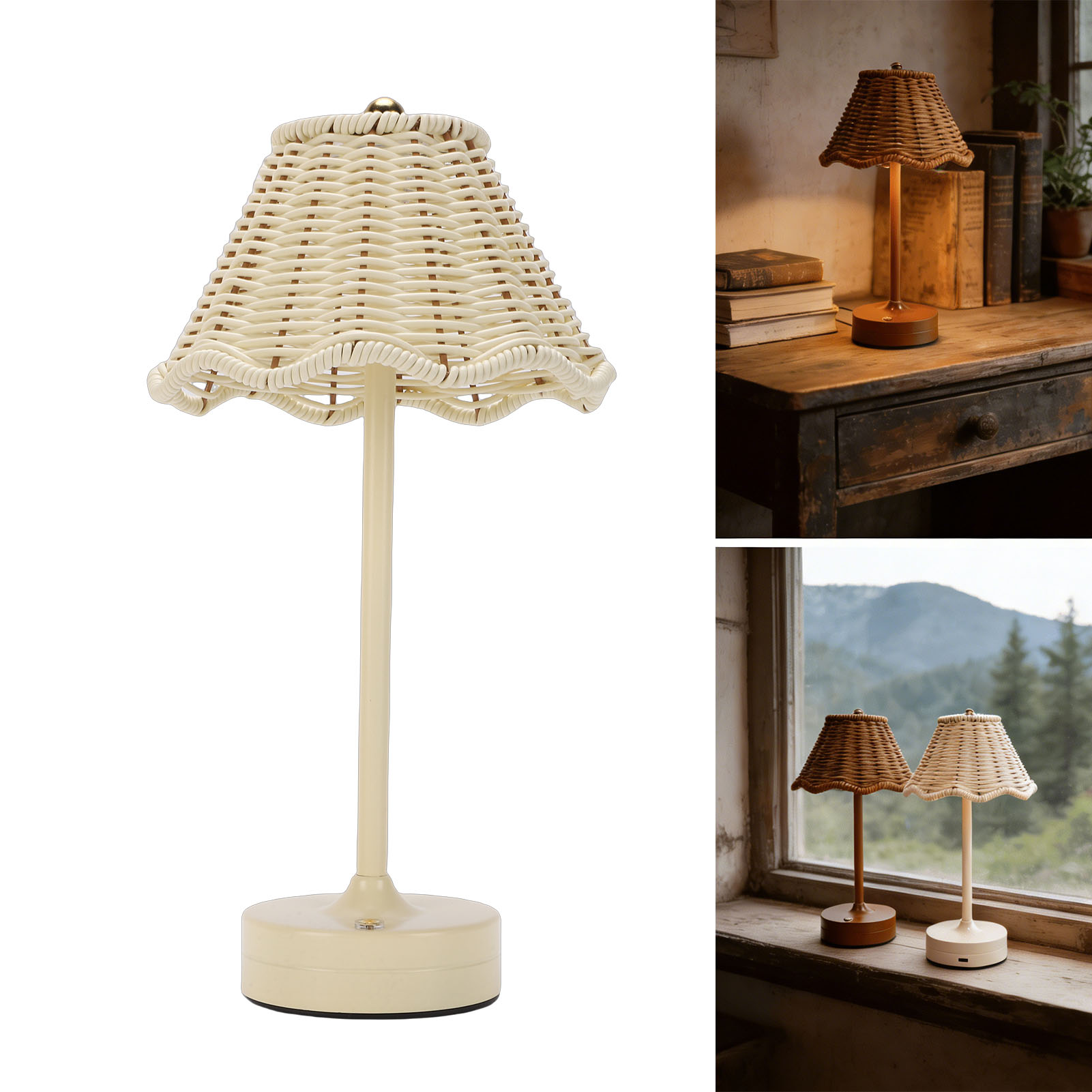 LED Vintage Rattan Table Lamp  - Outdoor Furniture Cafe 评论和价格