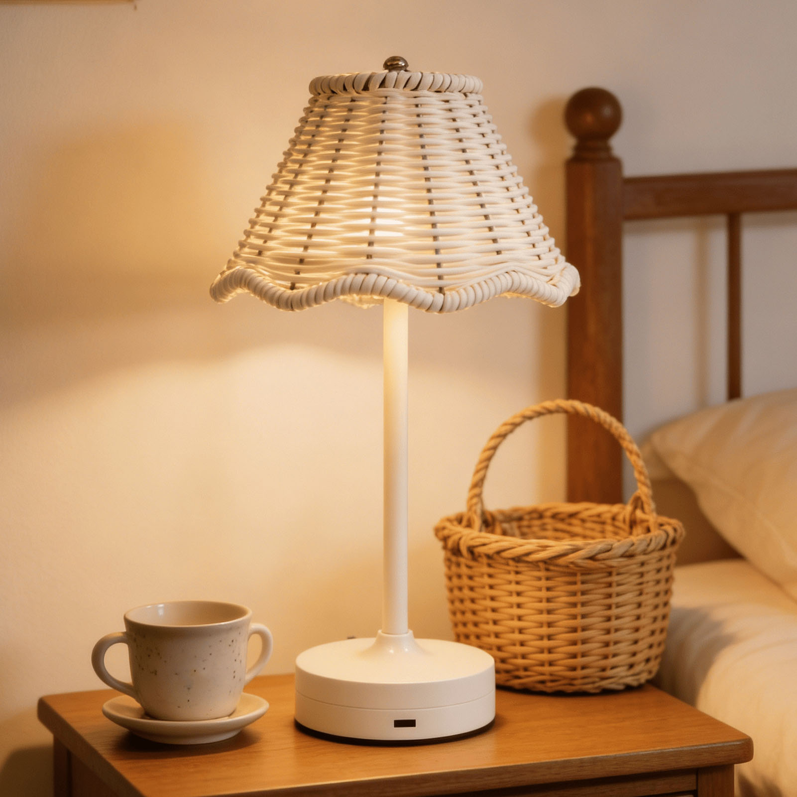 LED Vintage Rattan Table Lamp  - Outdoor Furniture Cafe 评论和价格