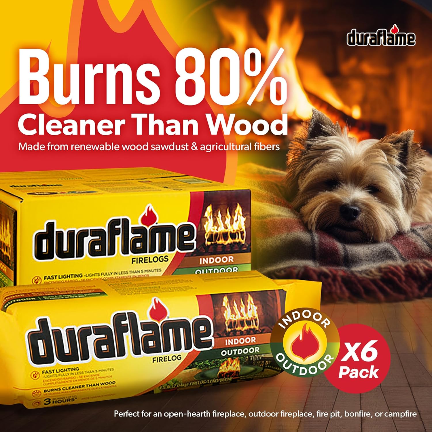 6-Pack Indoor/Outdoor Logs for - Outdoor Furniture Fire Pit 评论和价格