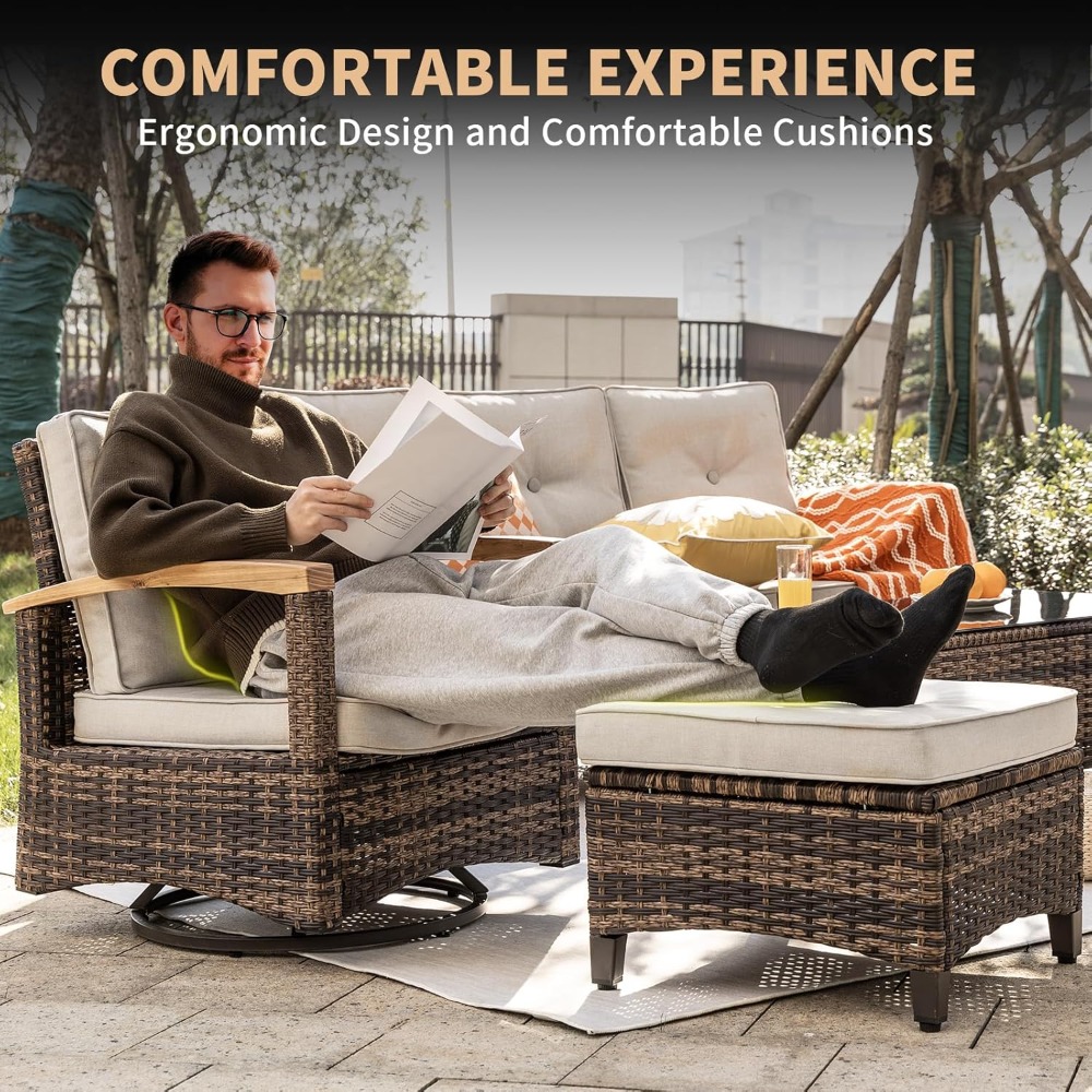 7 Pieces Patio Furniture Sets, - Outdoor Furniture Material 评论和价格