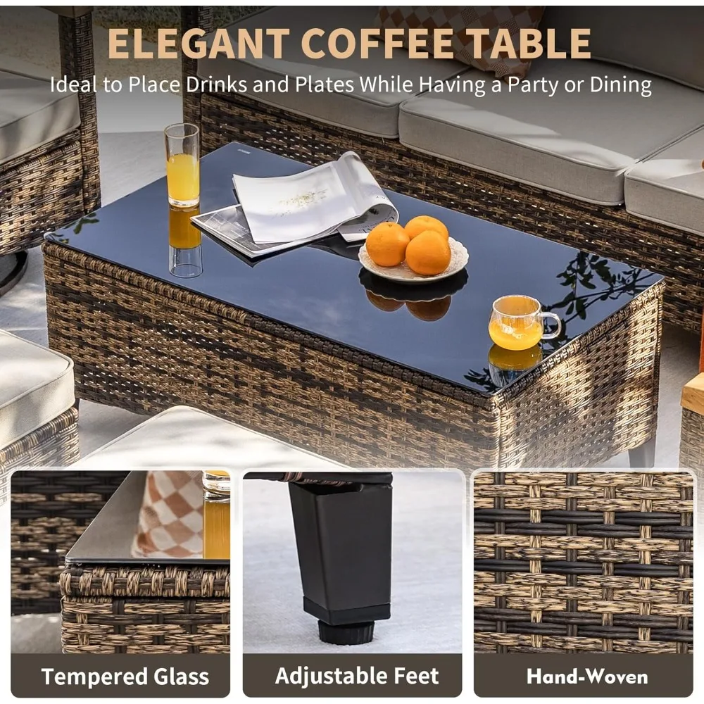 7 Pieces Patio Furniture Sets, - Outdoor Furniture Material 评论和价格
