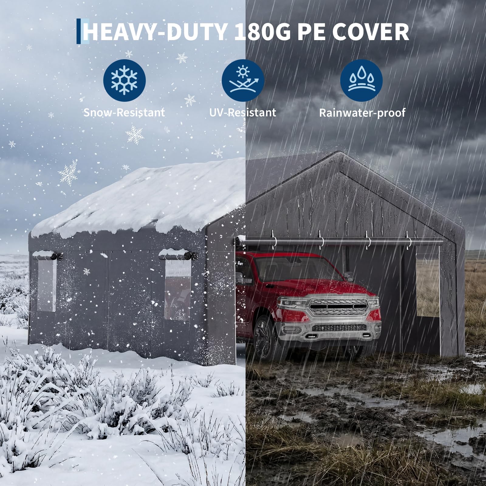 13x25FT Heavy Duty Carport Por - Outdoor Furniture Heavy Duty 评论和价格