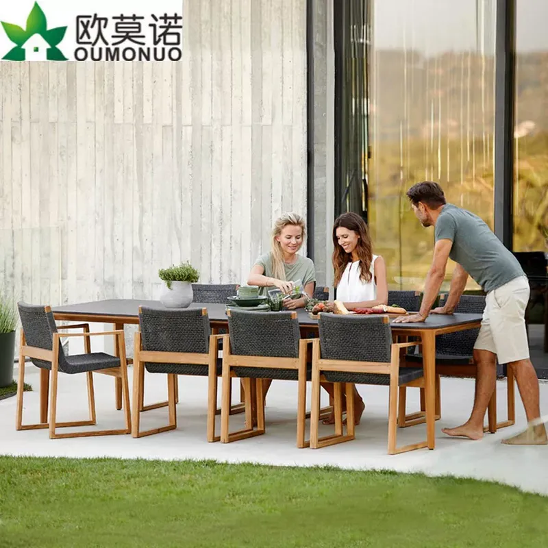 Outdoor Rattan Teak Dining Set - Outdoor Furniture Teak Wood 评论和价格