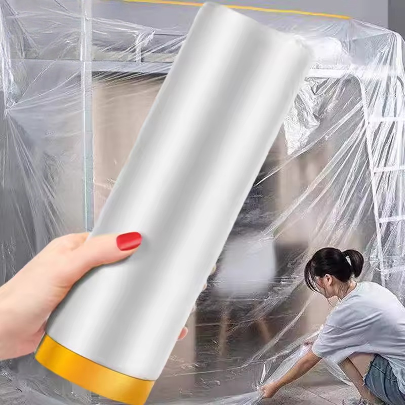 1roll Taped Masking Film Plast - Outdoor Furniture Fabric Waterproof 评论和价格