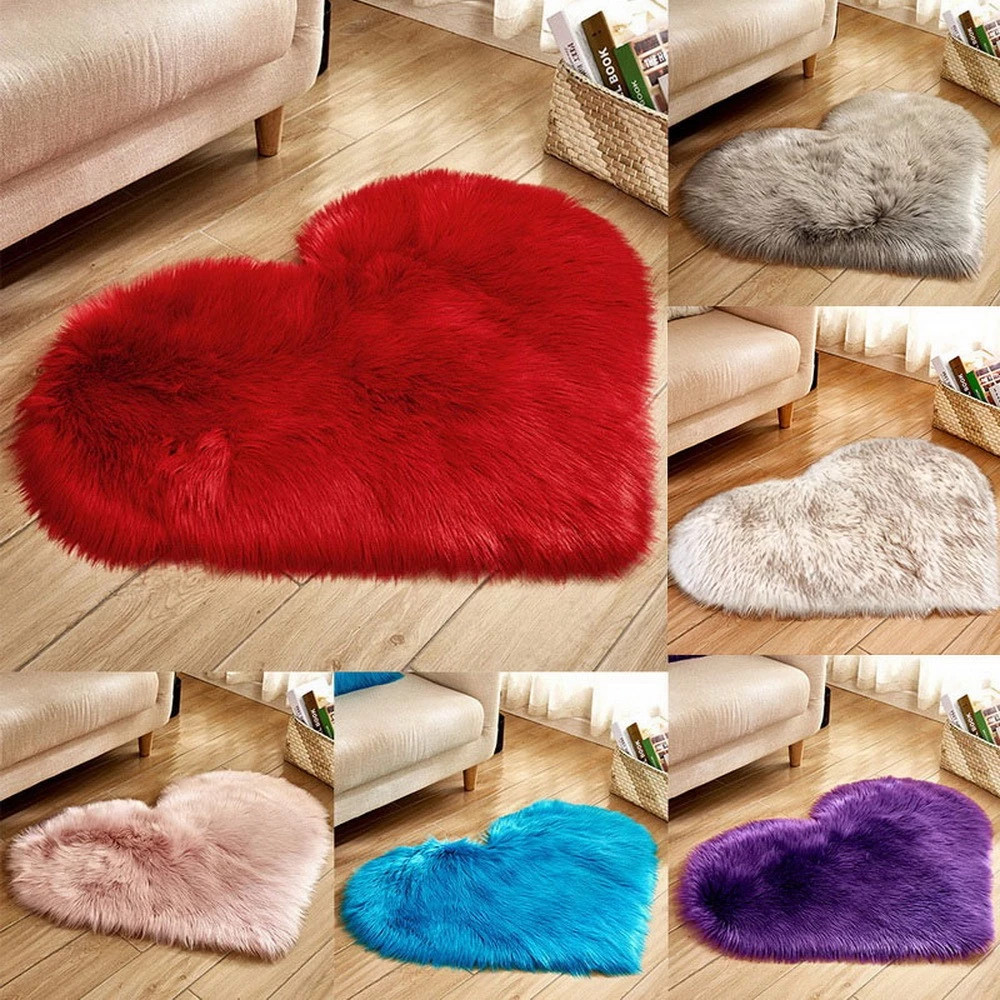 Furry Solid Color Heart Rug Be - Outdoor Furniture Cafe 评论和价格