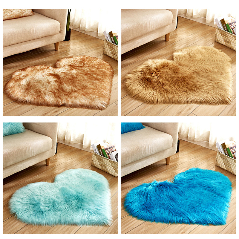 Furry Solid Color Heart Rug Be - Outdoor Furniture Cafe 评论和价格