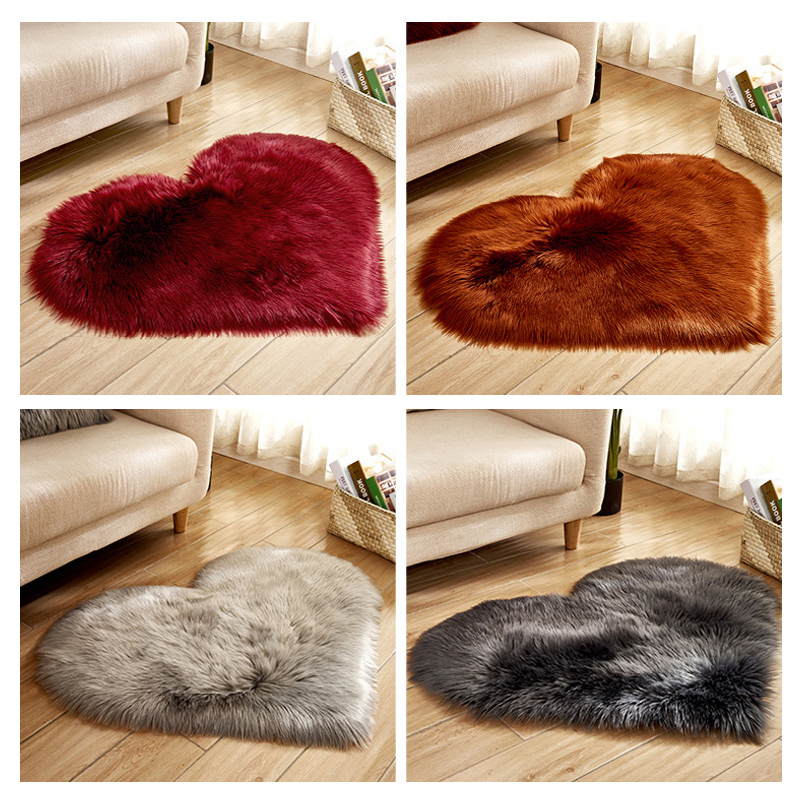 Furry Solid Color Heart Rug Be - Outdoor Furniture Cafe 评论和价格