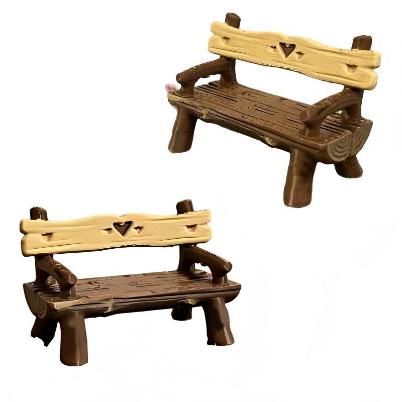2Pcs 1/12 Miniature Bench Doll - Outdoor Furniture Material 评论和价格