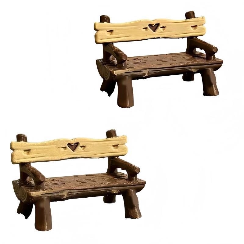 2Pcs 1/12 Miniature Bench Doll - Outdoor Furniture Material 评论和价格